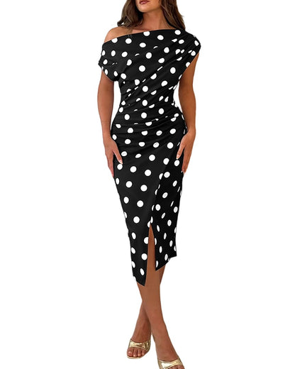 CHICME Womens Off Shoulder Summer Midi Dress