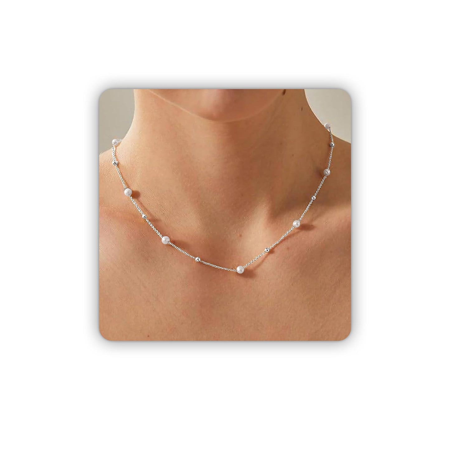 SmileBelle Pearl Necklaces for Women, 18K Gold Choker