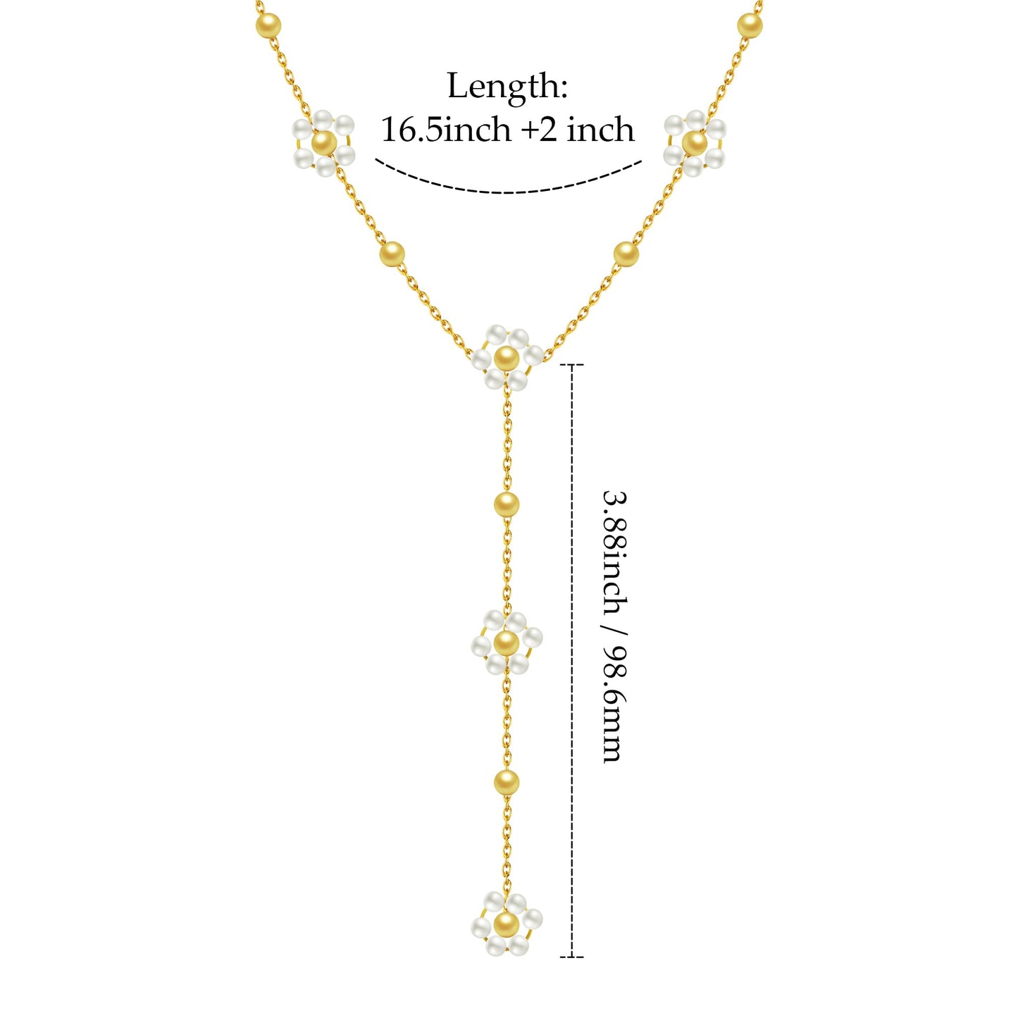SmileBelle Pearl Necklaces for Women, 18K Gold Choker