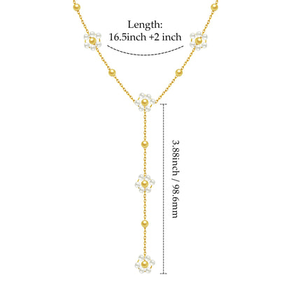 SmileBelle Pearl Necklaces for Women, 18K Gold Choker