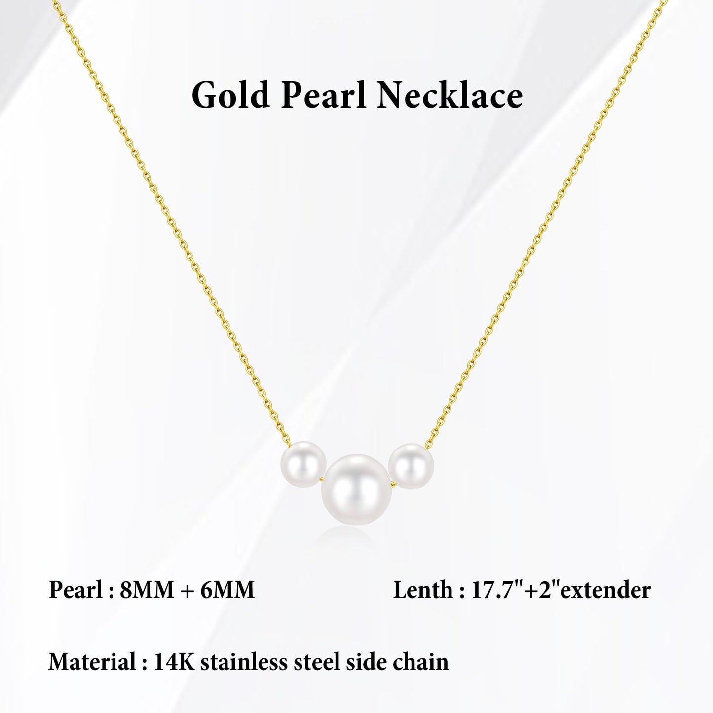 SmileBelle Pearl Necklaces for Women, 18K Gold Choker