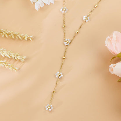 SmileBelle Pearl Necklaces for Women, 18K Gold Choker