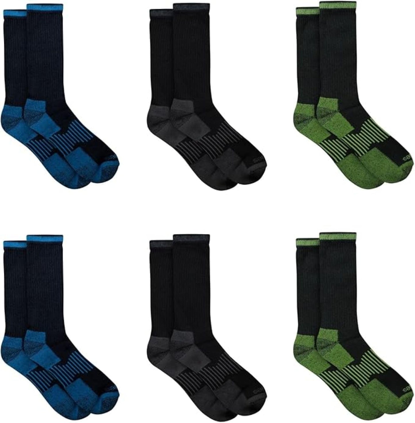 Dickies Men's Dri-tech Original Moisture Control Crew Socks, Available in M-xxl (6, 12, 18 Pairs)