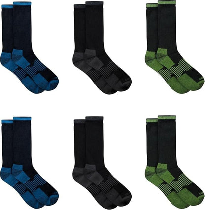 Dickies Men's Dri-tech Original Moisture Control Crew Socks, Available in M-xxl (6, 12, 18 Pairs)