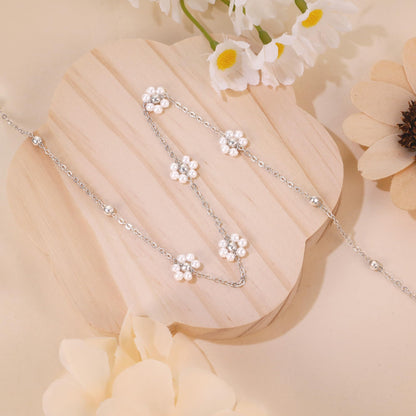 SmileBelle Pearl Necklaces for Women, 18K Gold Choker