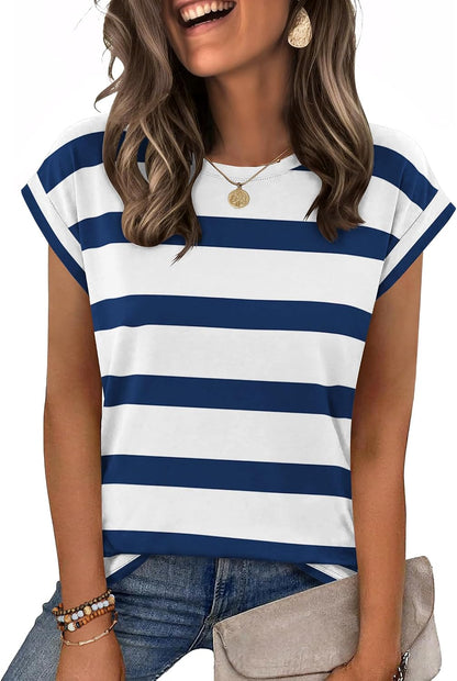 Zeagoo Womens Tops Summer Casual Cap Sleeve Tshirts Shirts Business Blouses