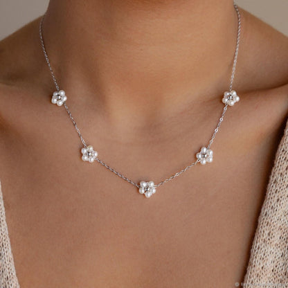 SmileBelle Pearl Necklaces for Women, 18K Gold Choker