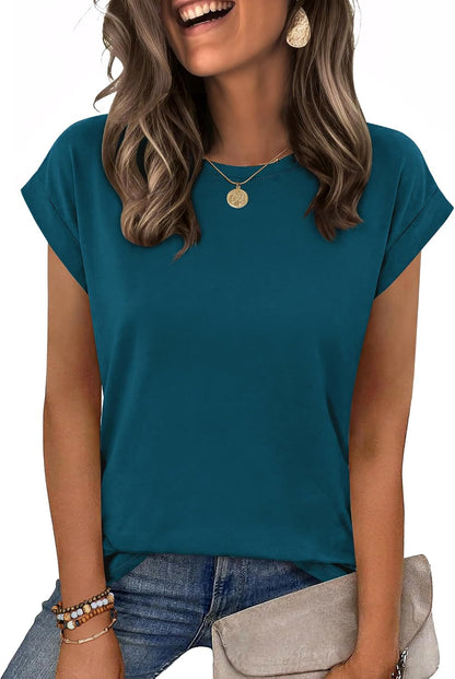 Zeagoo Womens Tops Summer Casual Cap Sleeve Tshirts Shirts Business Blouses