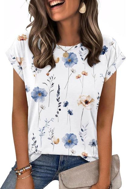 Zeagoo Womens Tops Summer Casual Cap Sleeve Tshirts Shirts Business Blouses