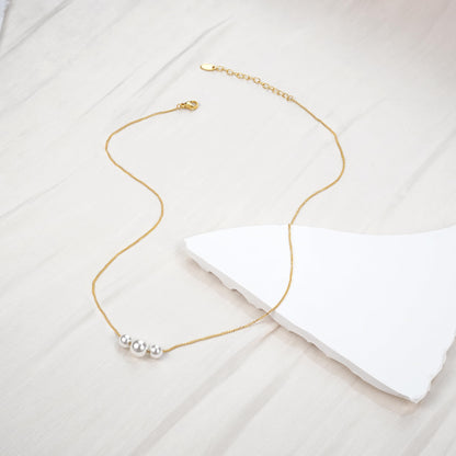 SmileBelle Pearl Necklaces for Women, 18K Gold Choker