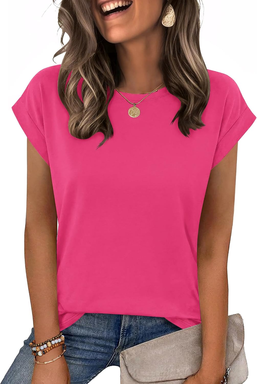 Zeagoo Womens Tops Summer Casual Cap Sleeve Tshirts Shirts Business Blouses