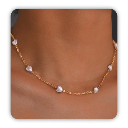 SmileBelle Pearl Necklaces for Women, 18K Gold Choker