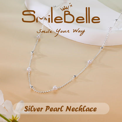 SmileBelle Pearl Necklaces for Women, 18K Gold Choker