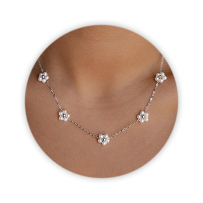 SmileBelle Pearl Necklaces for Women, 18K Gold Choker