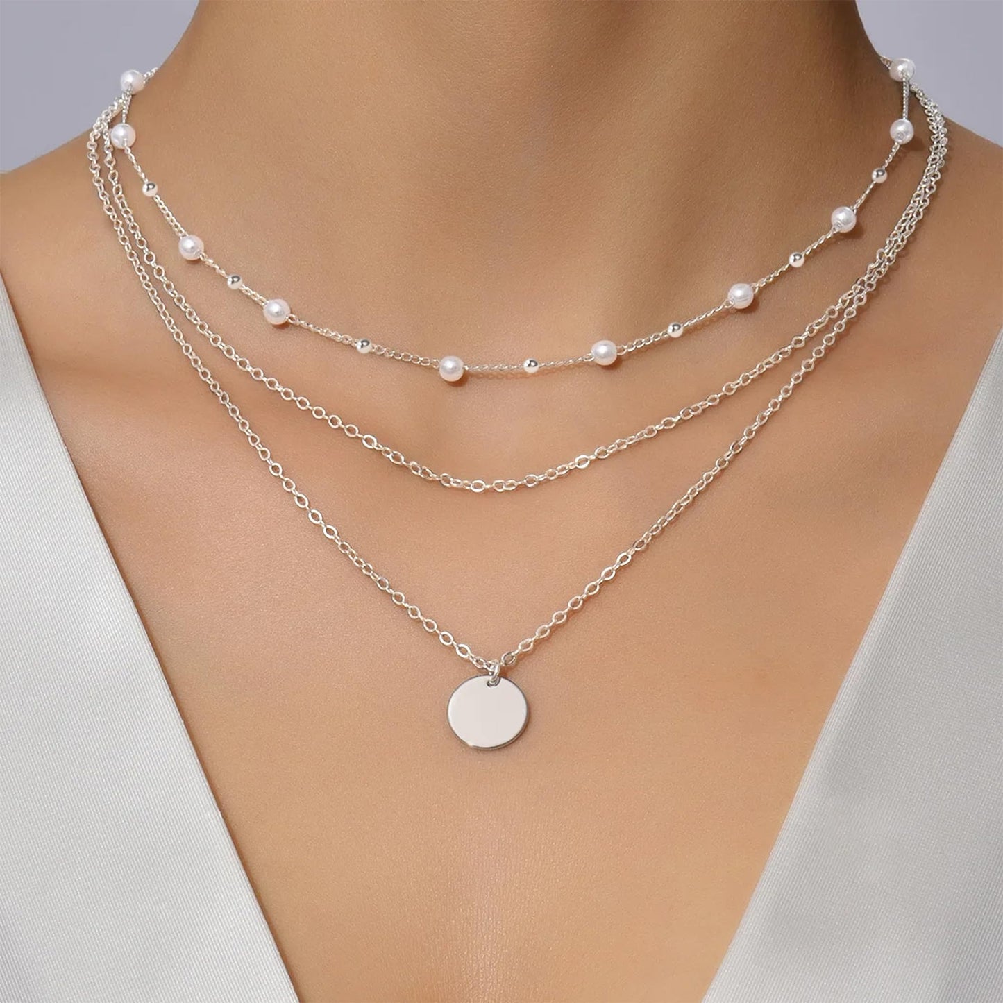SmileBelle Pearl Necklaces for Women, 18K Gold Choker