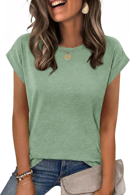 Zeagoo Womens Tops Summer Casual Cap Sleeve Tshirts Shirts Business Blouses