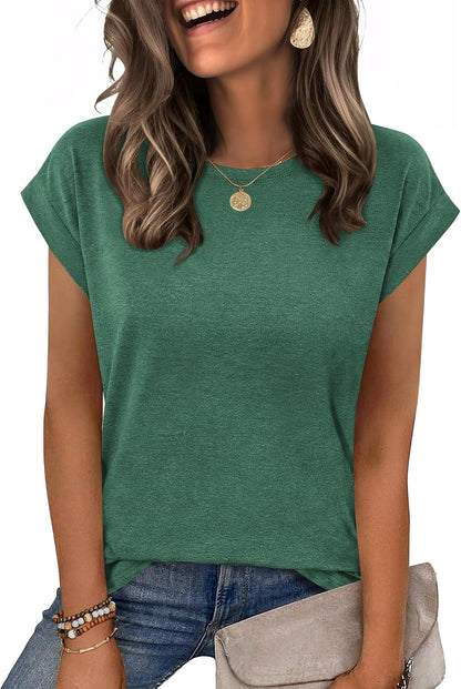 Zeagoo Womens Tops Summer Casual Cap Sleeve Tshirts Shirts Business Blouses
