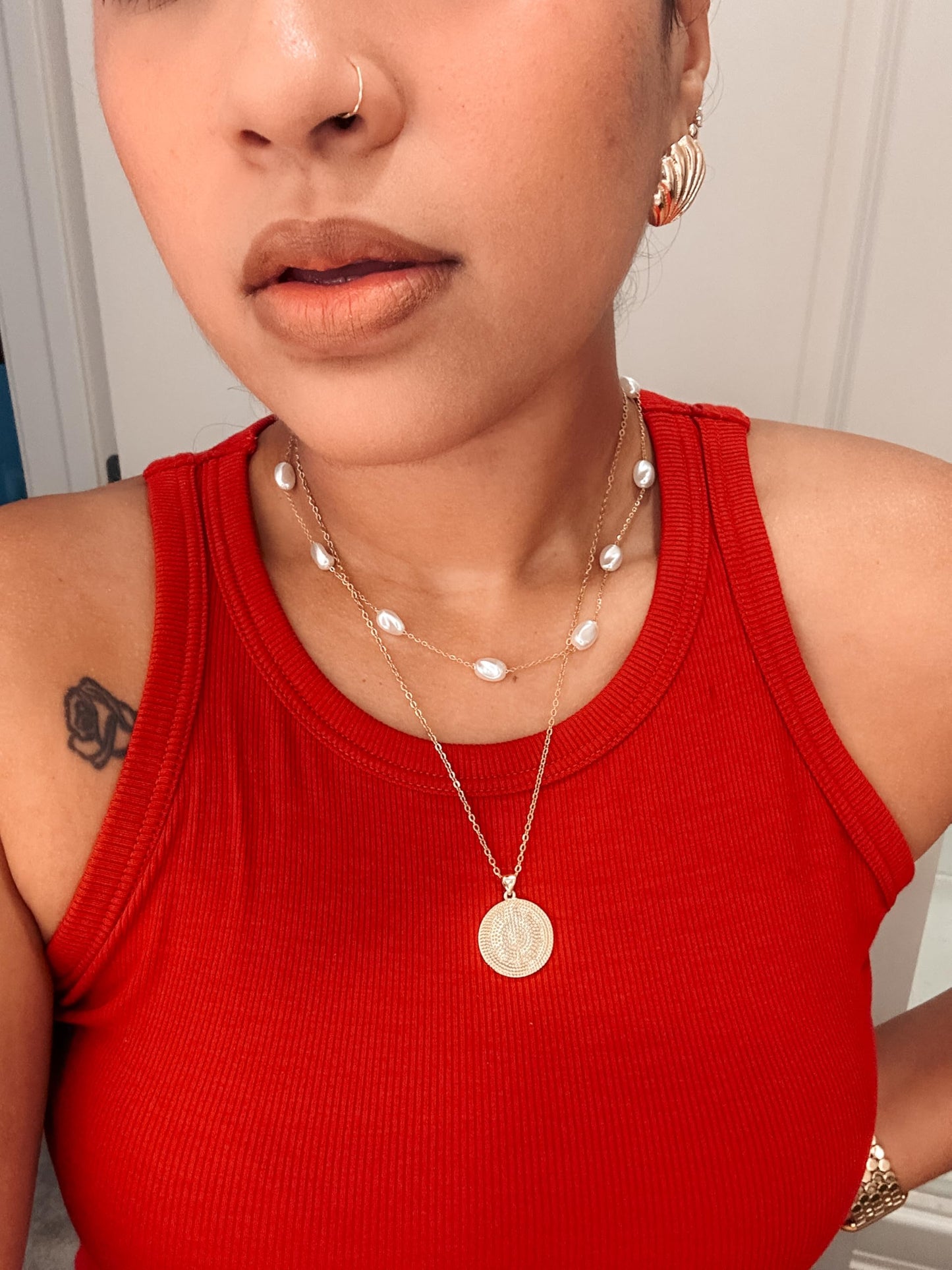 SmileBelle Pearl Necklaces for Women, 18K Gold Choker