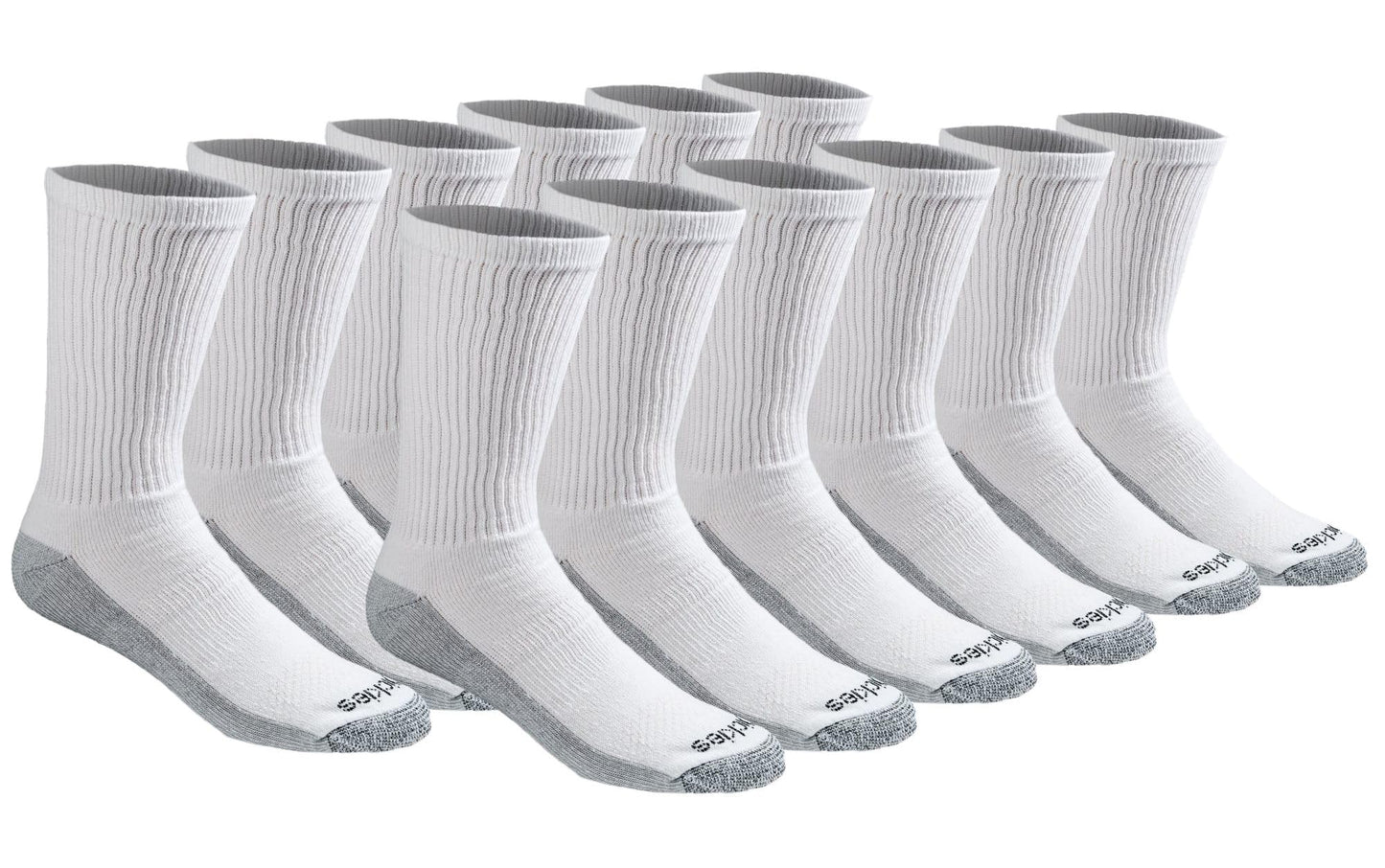 Dickies Men's Dri-tech Original Moisture Control Crew Socks, Available in M-xxl (6, 12, 18 Pairs)