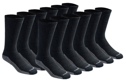 Dickies Men's Dri-tech Original Moisture Control Crew Socks, Available in M-xxl (6, 12, 18 Pairs)