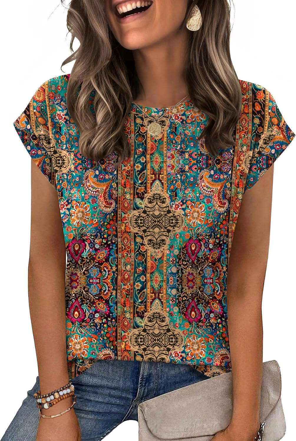 Zeagoo Womens Tops Summer Casual Cap Sleeve Tshirts Shirts Business Blouses