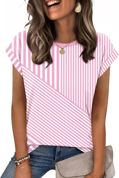 Zeagoo Womens Tops Summer Casual Cap Sleeve Tshirts Shirts Business Blouses