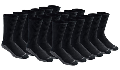 Dickies Men's Dri-tech Original Moisture Control Crew Socks, Available in M-xxl (6, 12, 18 Pairs)