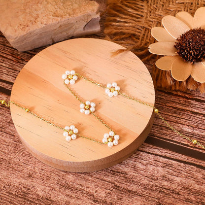 SmileBelle Pearl Necklaces for Women, 18K Gold Choker